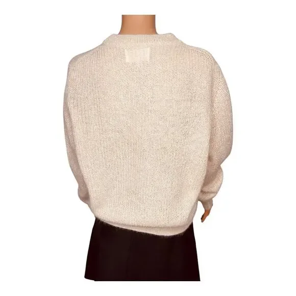 Ba&sh NWT women’s DANY Mohair sweater size 3/L/8 Beige Neutral - Picture 3 of 12